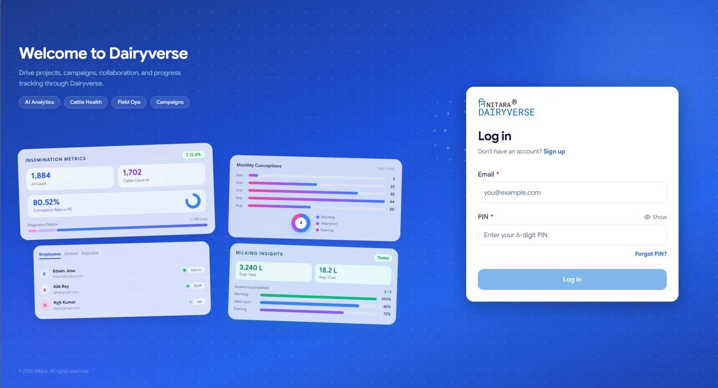 Dairyverse landing page